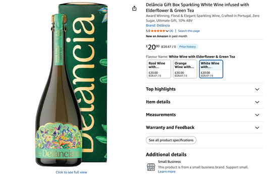 Delância Wines are available on Amazon UK with Next Day Delivery
